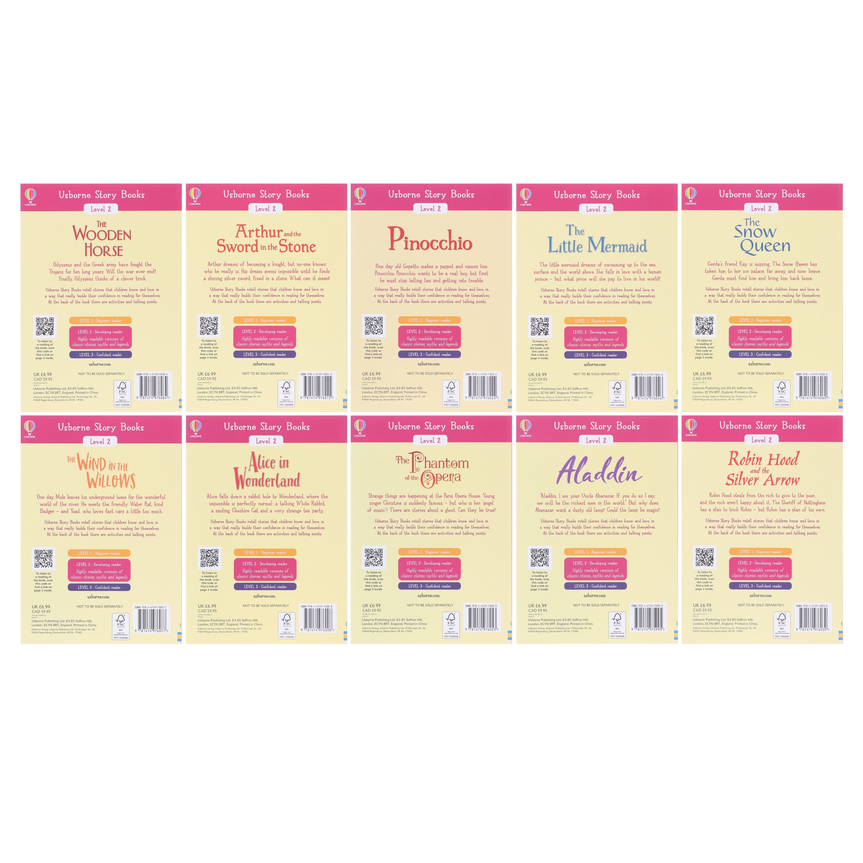 Usborne Storybook Reading Library 30 Books Collection Box Set With