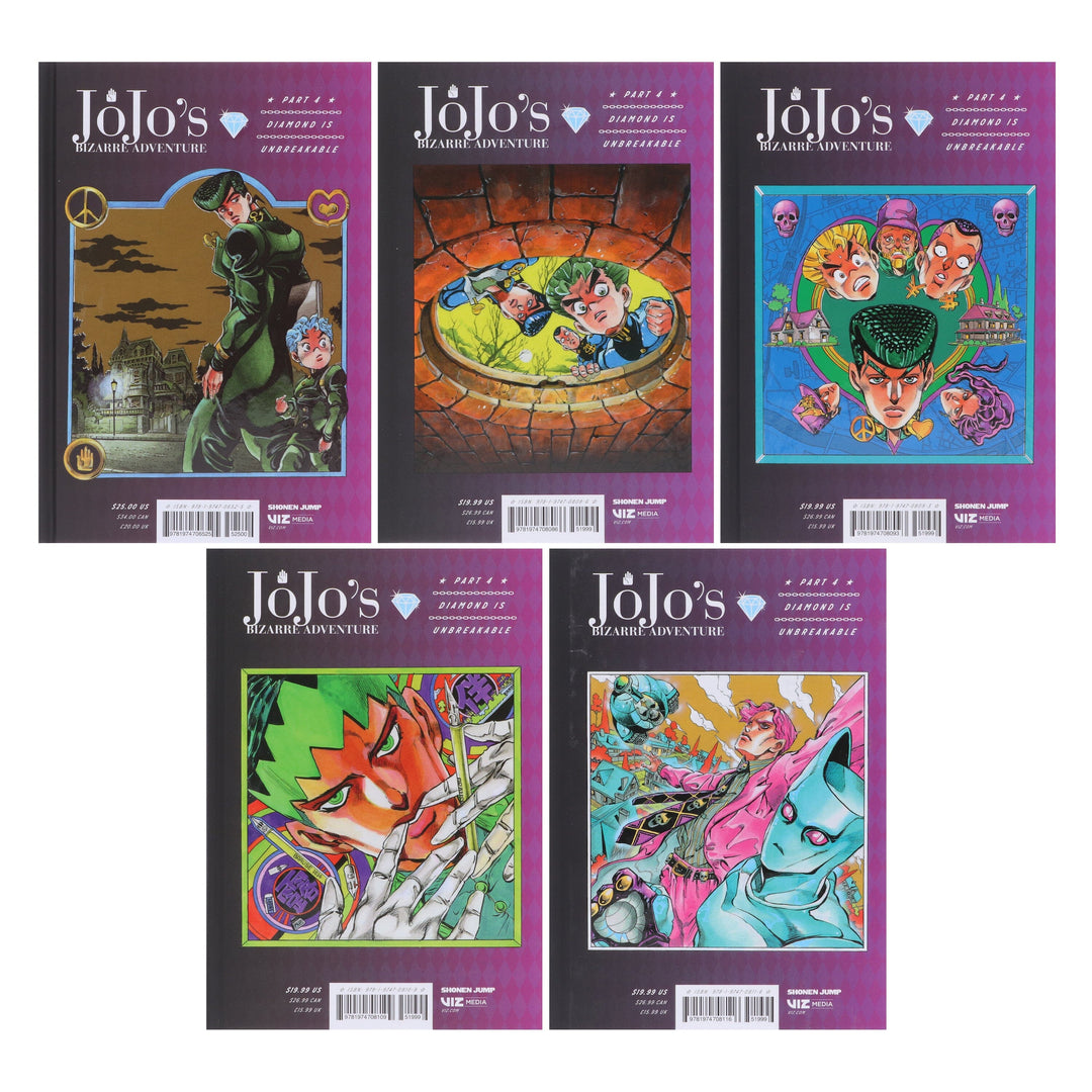 JoJo’s Bizarre Adventure: Part 4 - Diamond Is Unbreakable (Vol. 1-5) by Hirohiko Araki 5 Books Collection Set - Fiction - Hardback