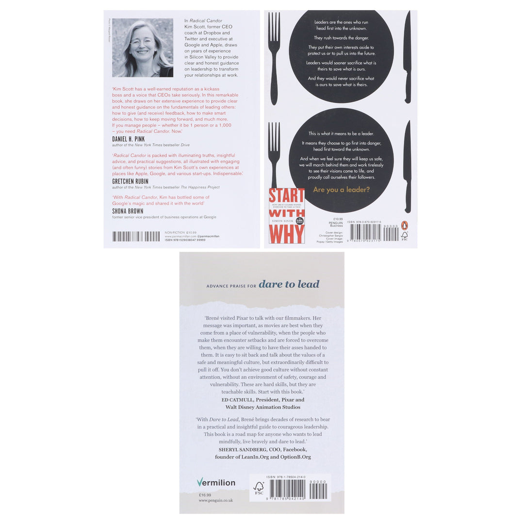 Dare to Lead, Radical Candor & Leaders Eat Last 3 Books Collection Set - Non Fiction - Paperback
