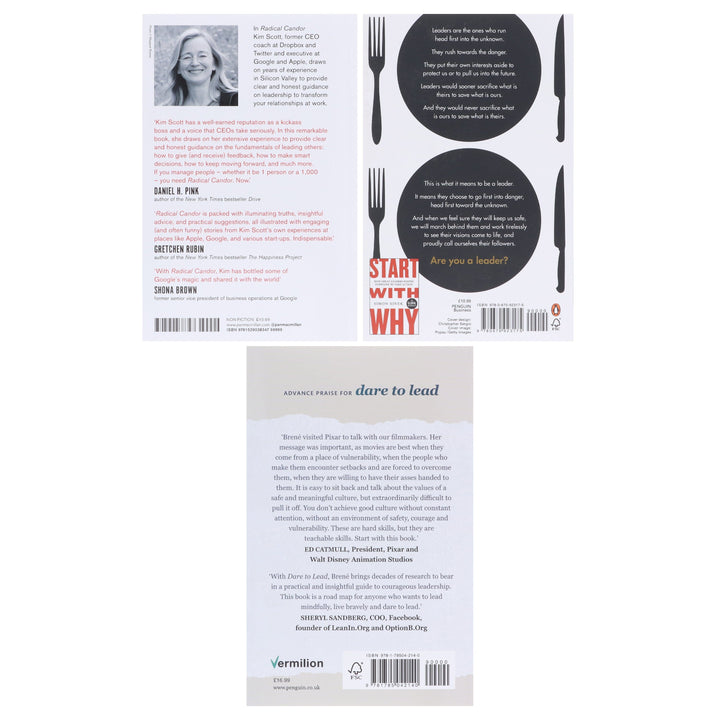 Dare to Lead, Radical Candor & Leaders Eat Last 3 Books Collection Set - Non Fiction - Paperback