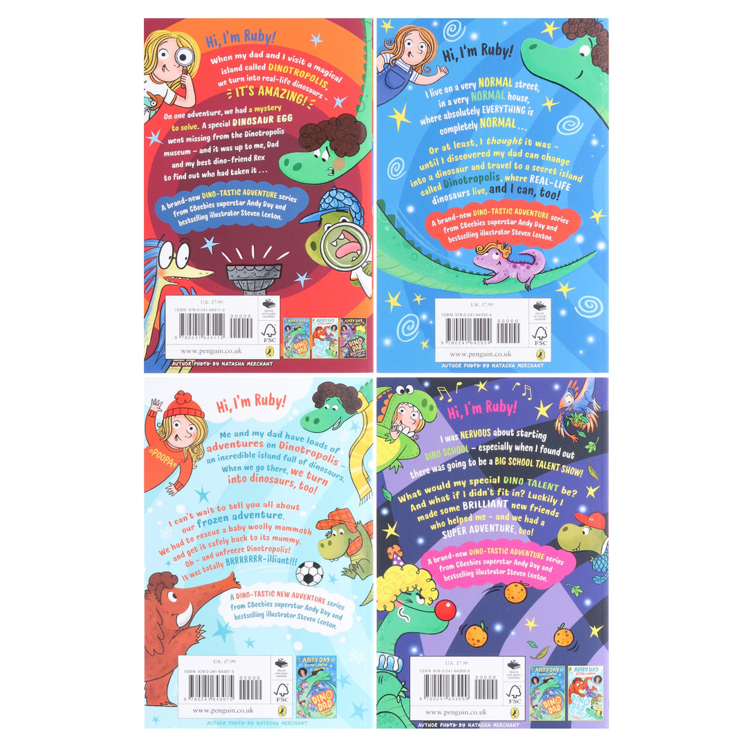 Dino Dad Series by Andy Day Illustrated 4 Books Collection Set - Ages 4-8 - Paperback