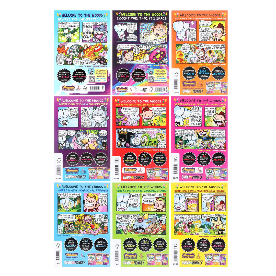 Bunny vs Monkey Series By Jamie Smart 9 Books Collection Set - Ages 7-9 - Paperback