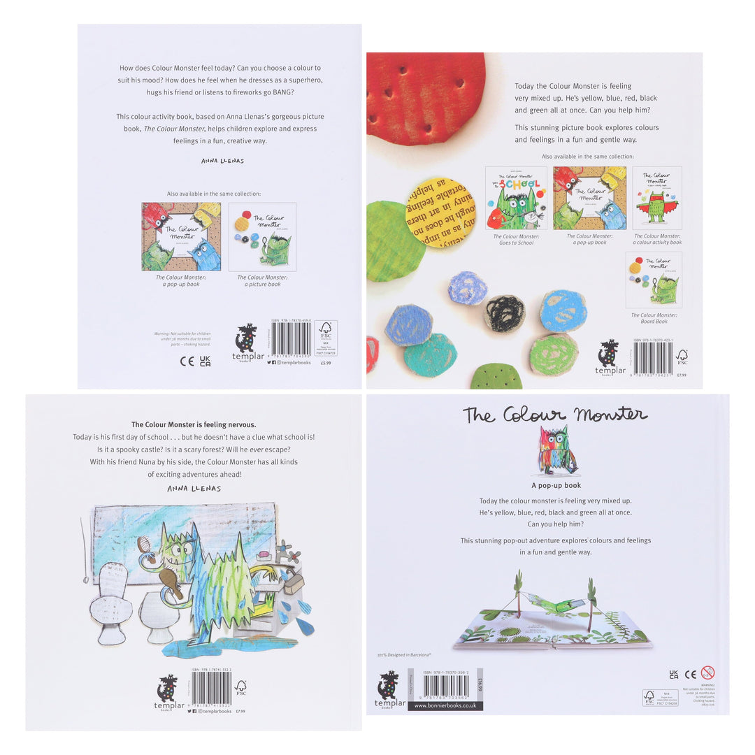The Colour Monster by Anna Llenas: 4 Books Collection Set - Ages 2-4 - Paperback/Hardback