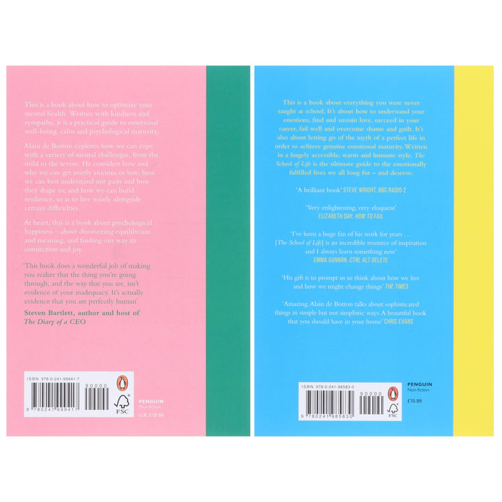 A Therapeutic Journey & The School of Life by Alain de Botton 2 Books Collection Set - Non Fiction - Paperback