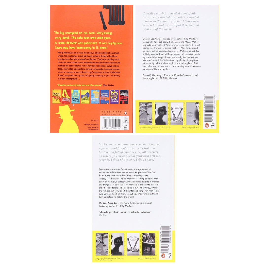 Philip Marlowe Series by Raymond Chandler 3 Books Collection set - Fiction - Paperback