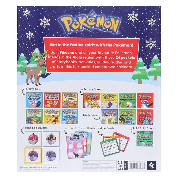 Pokemon: Festive Calendar: A Festive Collection of 24 Books! Activities and Surprises! - Ages 6+ - Hardback
