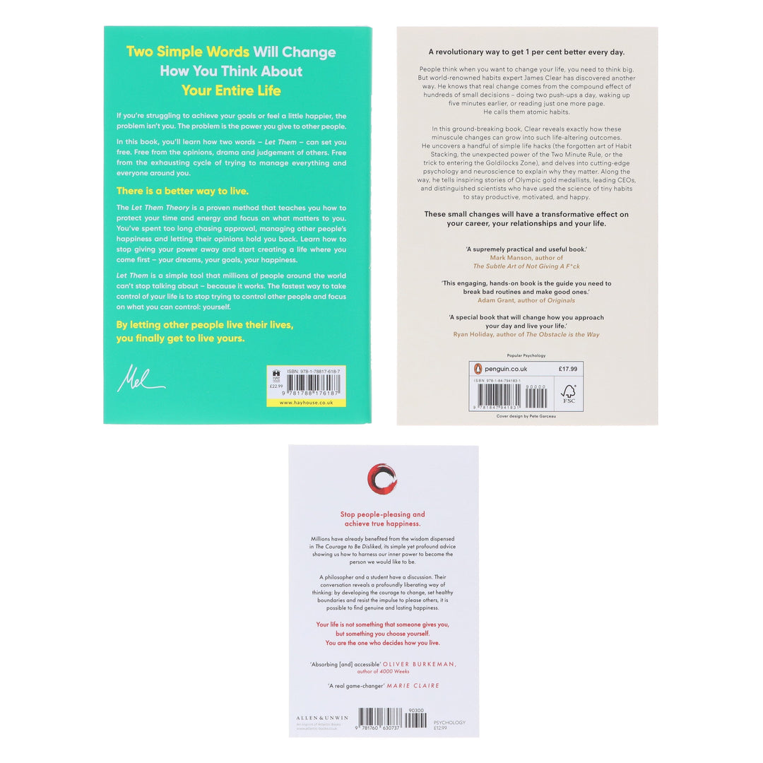 The Let Them Theory, Atomic Habits & The Courage To Be Disliked 3 Books Collection Set - Non Fiction - Paperback/Hardback