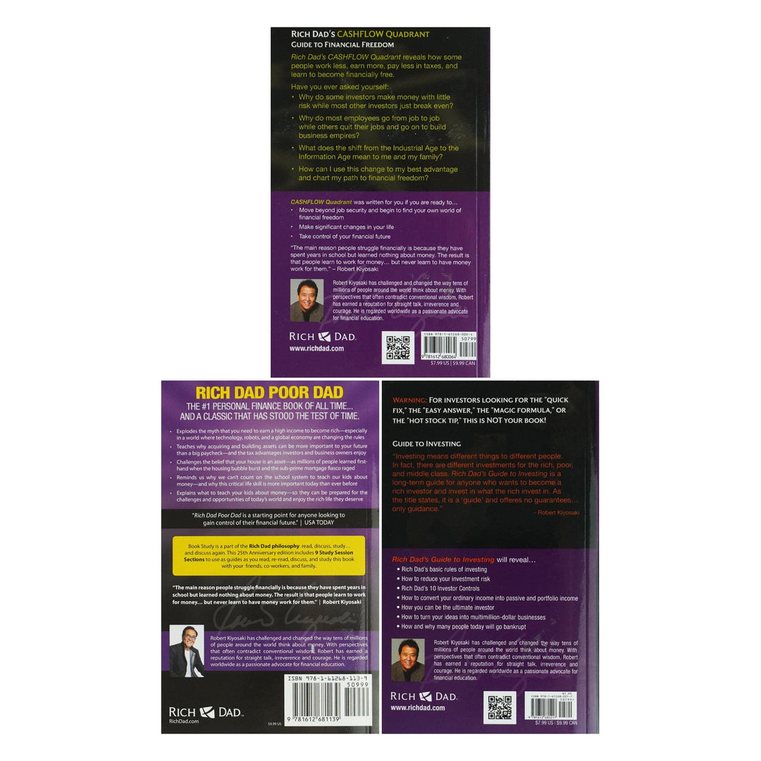 Rich Dad Poor Dad Robert T. Kiyosaki 3 Books Collection Set - Non Fiction - Paperback