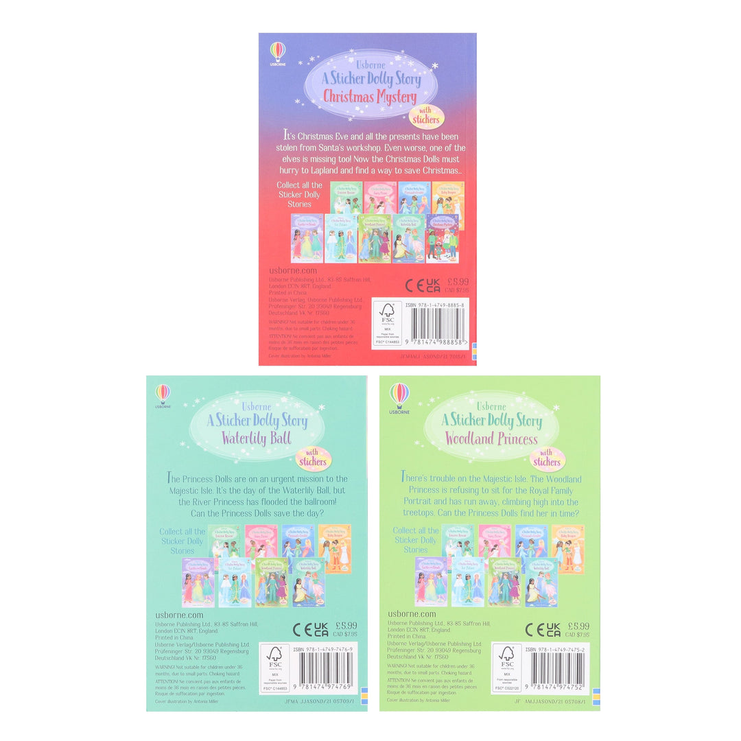 Sticker Dollies Stories by Zanna Davidson 3 Books Collection Set - Ages 5-8 - Paperback 5-7 Usborne Publishing Ltd