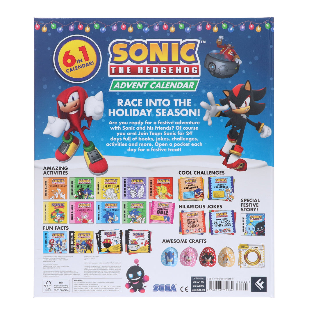Sonic The Hedgehog Advent Calendar: 24 Days of Activities, Jokes And More! - Ages 5-10 - Hardback