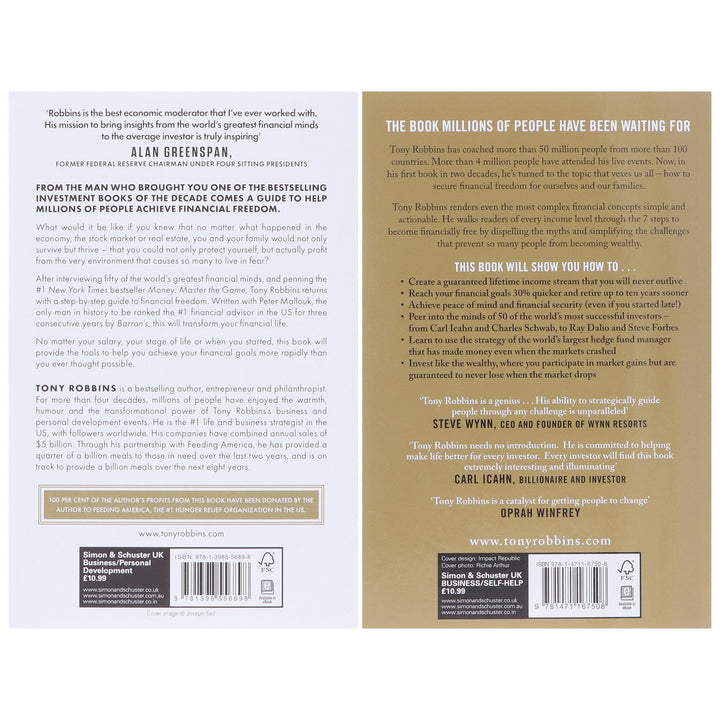 Tony Robbins Collection (Unshakeable: Your Guide to Financial Freedom & Money Master the Game) 2 Books Set - Non Fiction - Paperback