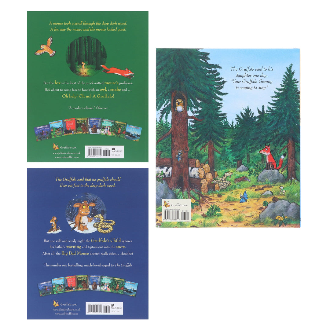 The Gruffalo Series by Julia Donaldson Illustrated 3 Picture Books Collection Set - Ages 3+ - Paperback/Hardback