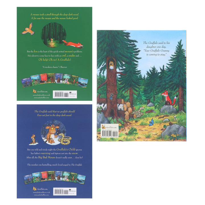 The Gruffalo Series by Julia Donaldson Illustrated 3 Picture Books Collection Set - Ages 3+ - Paperback/Hardback