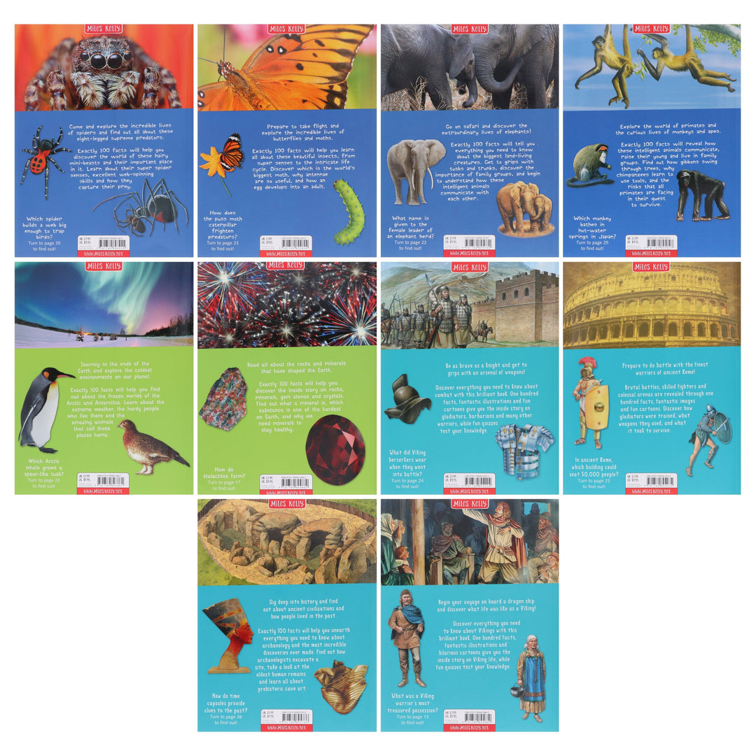 100 Facts Series by Steve Parker & Others 10 Books Collection Set - Ages 7+ - Paperback