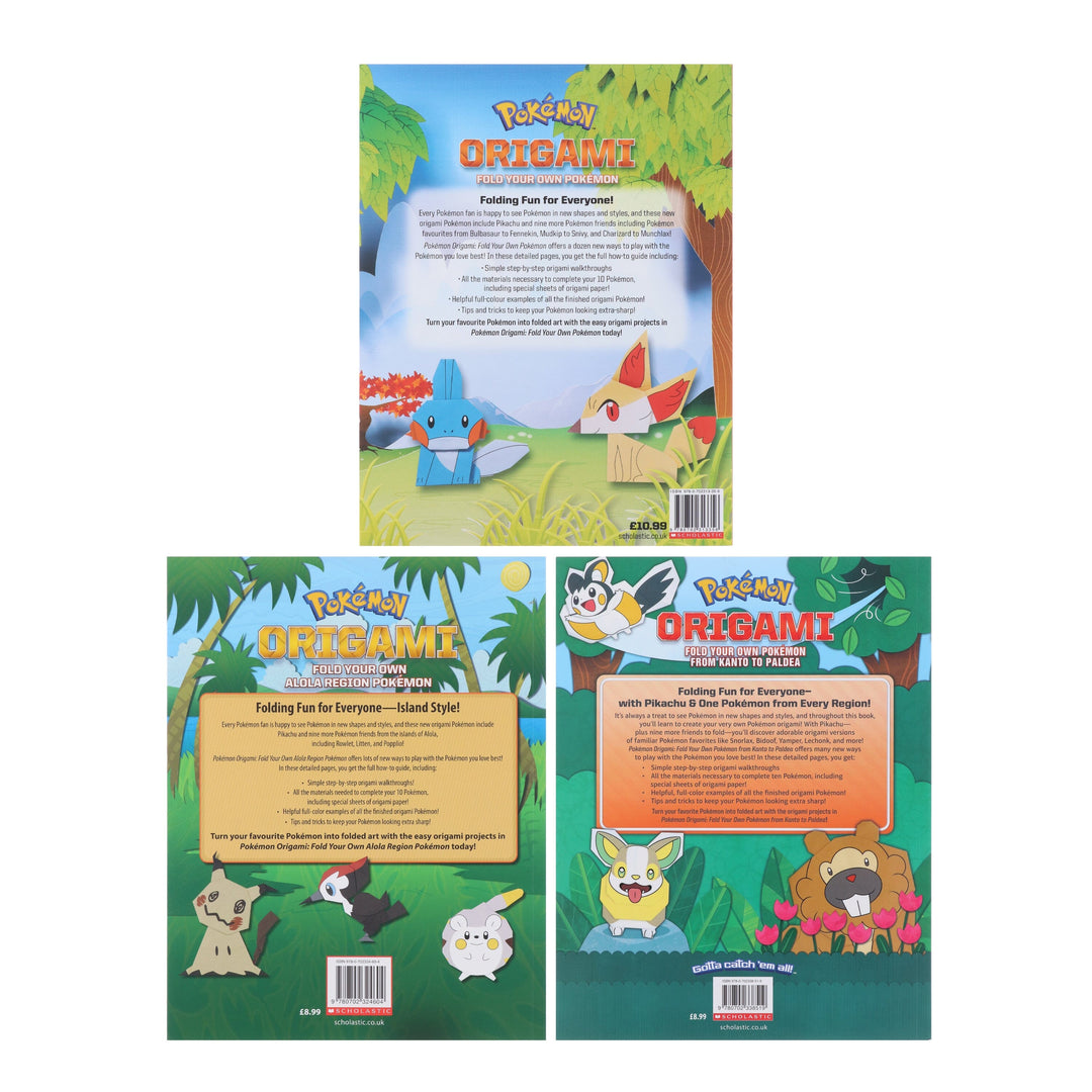 Pokemon Origami: Fold Your Own Pokemon 3 Activity Books Collection Set - Ages 7-9 - Paperback