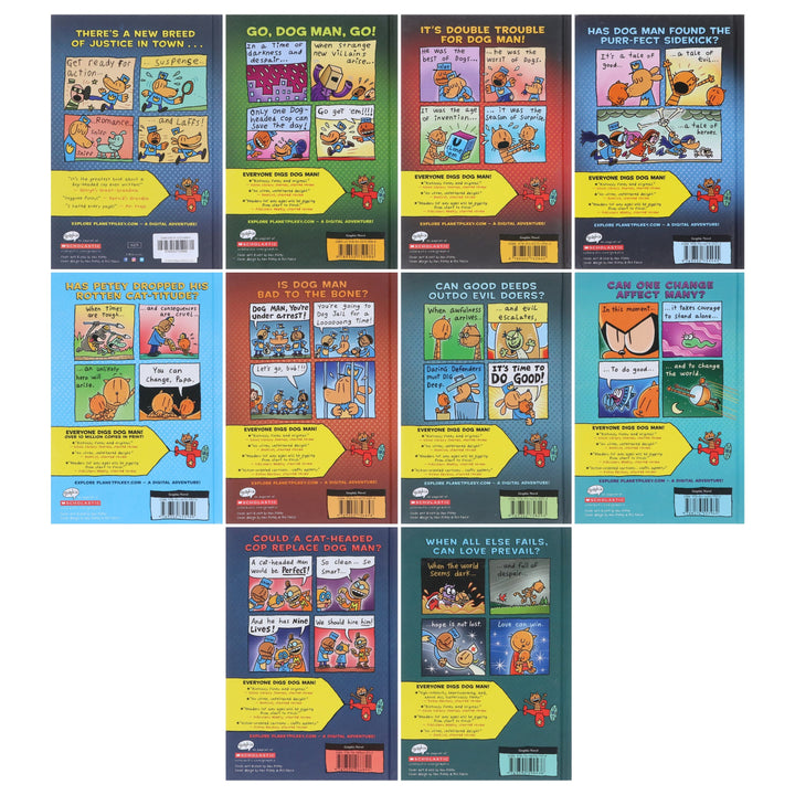 Dog Man 1-10: The Supa Buddies Mega Collection by Dav Pilkey 10 Books Set - Ages 6-12 - Hardback