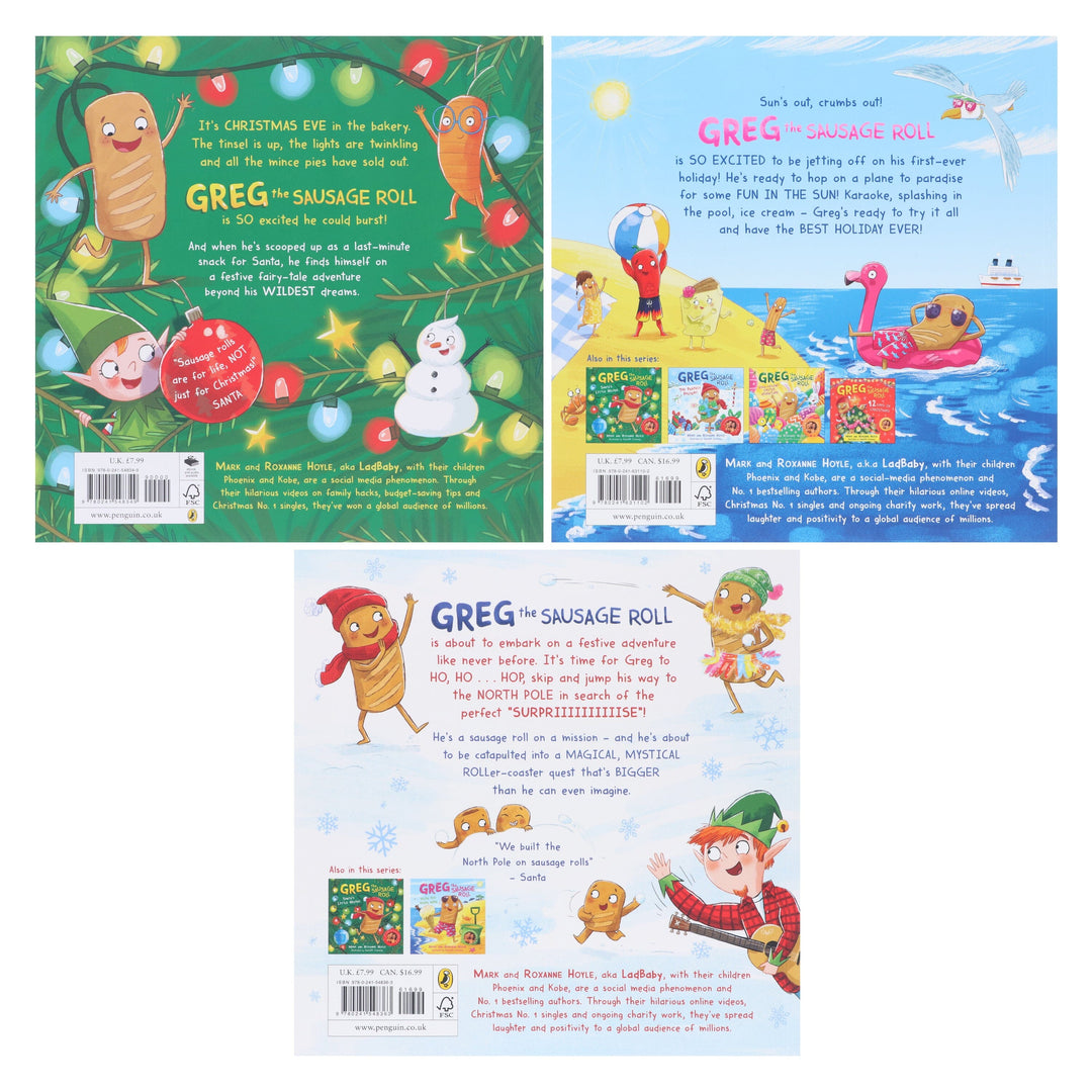 Greg the Sausage Roll Collection Illustrated 3 Books Set By Mark & Roxanne Hoyle - Age 3-9 - Paperback