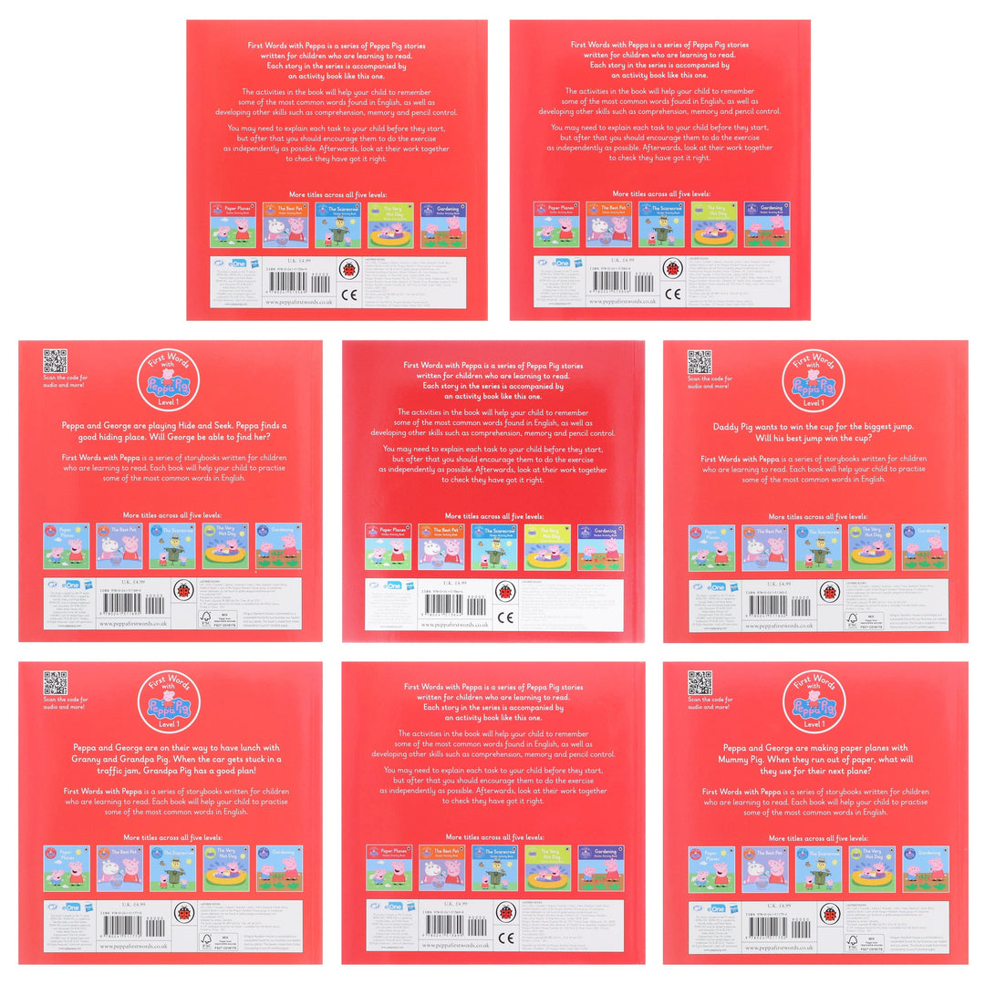First Words with Peppa Pig (Level 1) 8 Books Collection Box Set - Ages 4-6 - Paperback