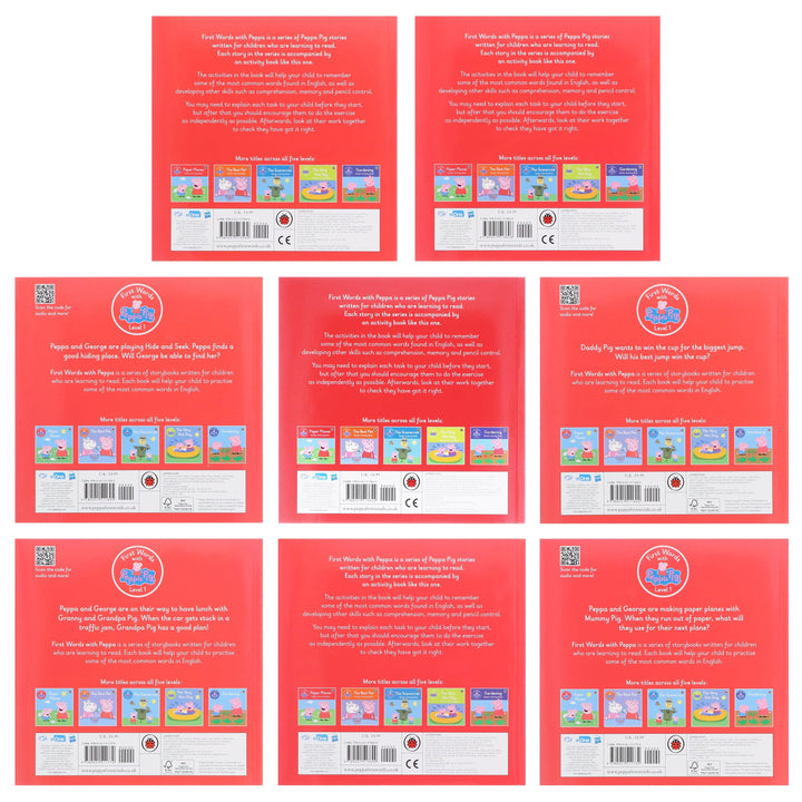 First Words with Peppa Pig (Level 1) 8 Books Collection Box Set - Ages 4-6 - Paperback