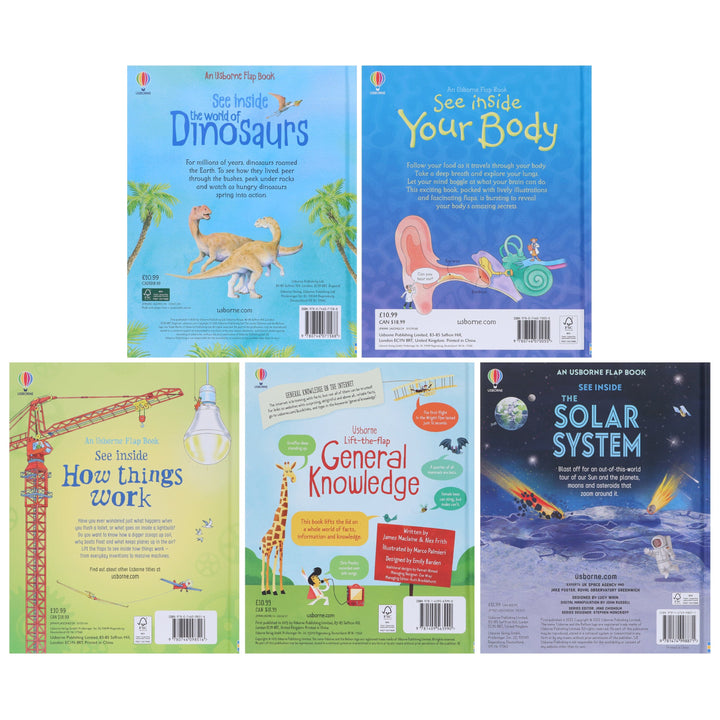 Usborne Lift The Flap See Inside Series Collection 1: 5 Books Set - Ages 6+ - Board Book