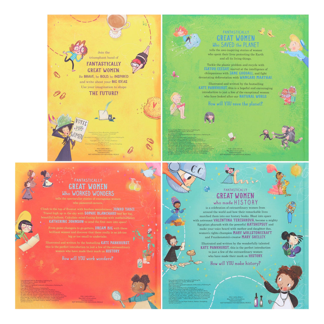 Fantastically Great Women By Kate Pankhurst 4 Books Collection Box Set - Ages 7-9 - Hardback