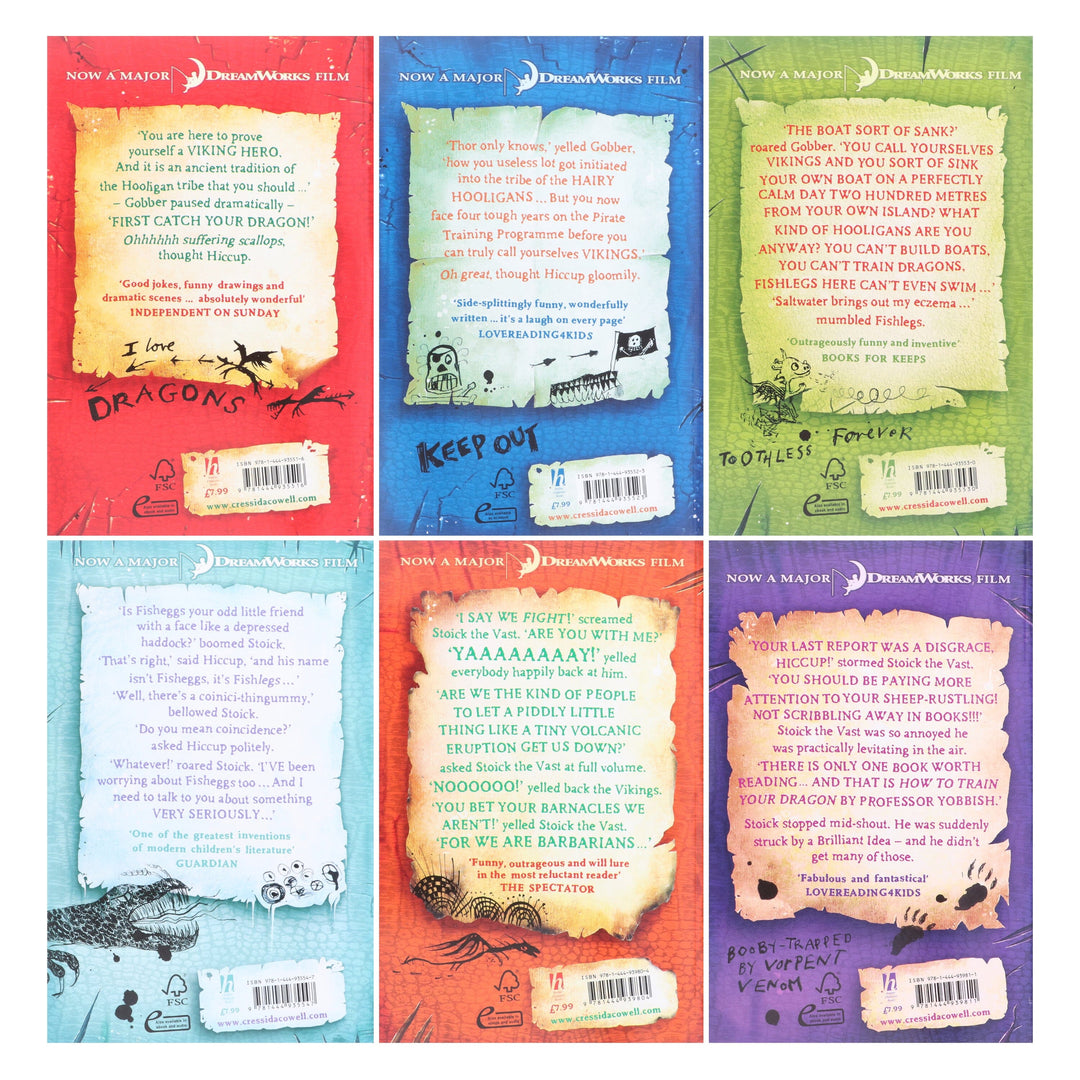 How To Train Your Dragon 6 Books Collection 1 to 6 by ‎Cressida Cowell - Ages 9-14 - Paperback