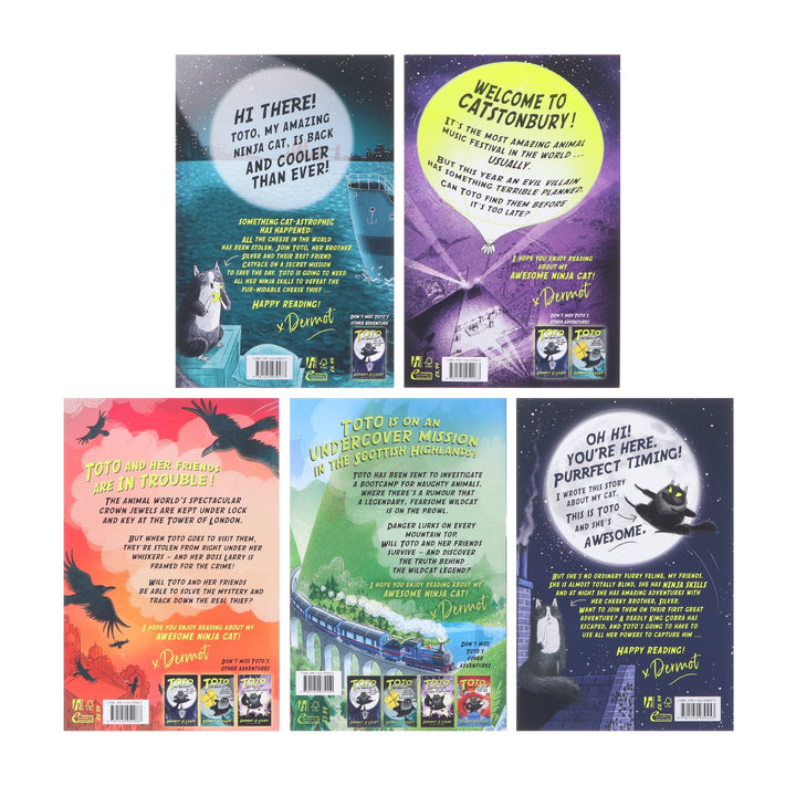 The Toto the Ninja Cat Series 5 Books Collection Set By Dermot O’Leary - Ages 6-10 - Paperback