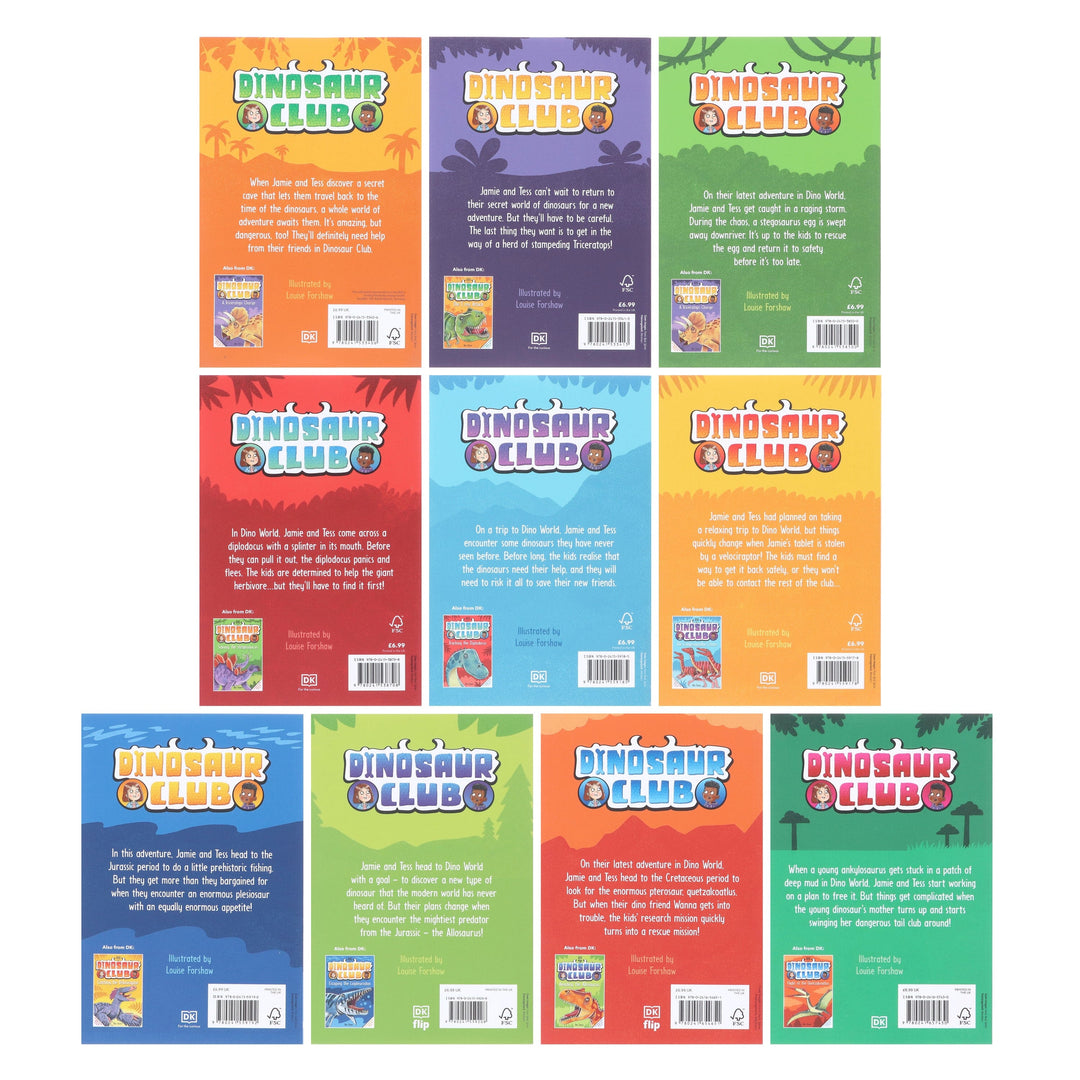 Dinosaur Club Series by Rex Stone (Book 1-10) Collection 10 Books Set - Age 5-7 - Paperback
