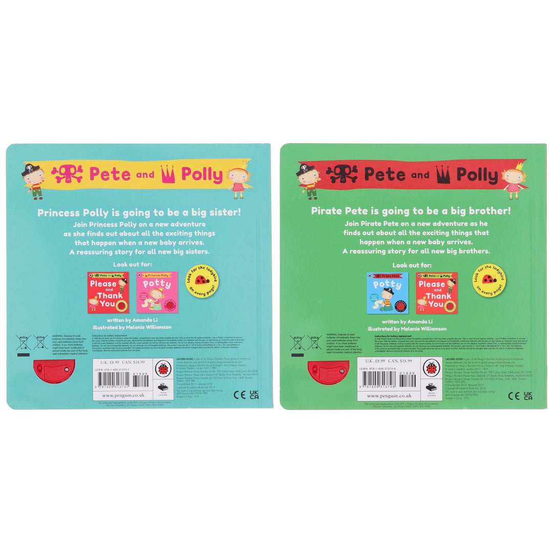 Pirate Pete and Princess Polly Series By Lady Bird 2 Books Collection Set - Ages 2-4 - Board Book