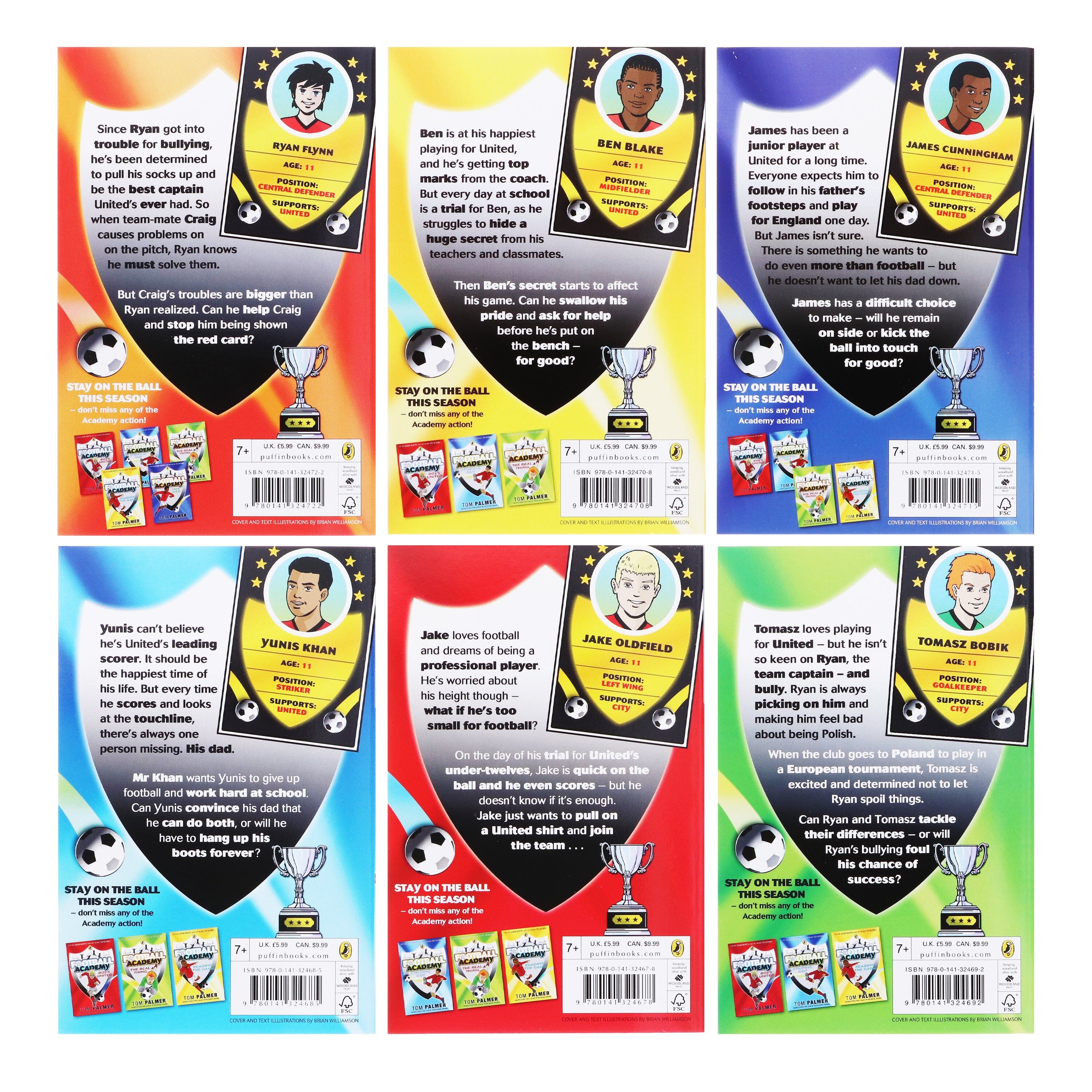 Football Academy Series By Tom Palmer 6 Books Collection - Ages 7