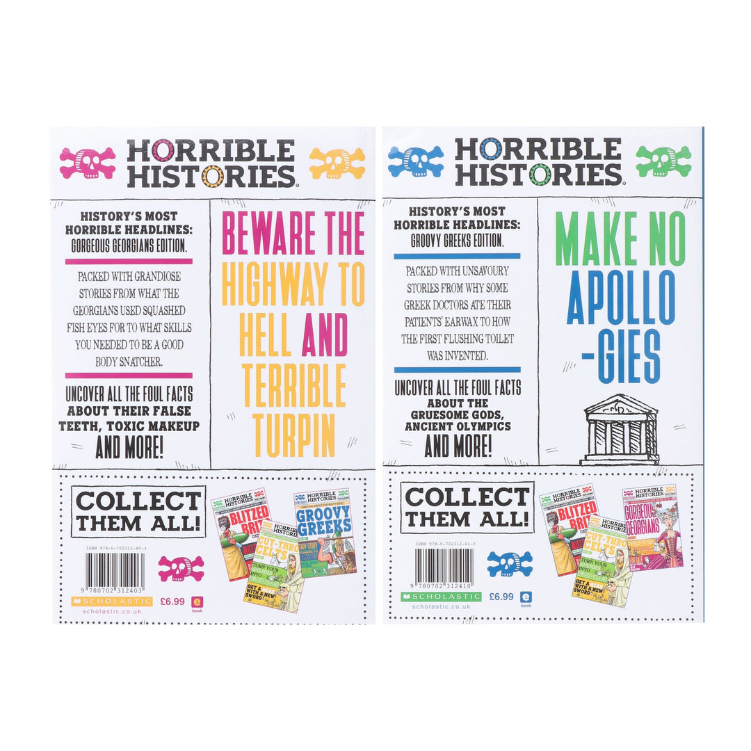 Horrible Histories (Newspaper Edition) by Terry Deary 2 Books Collection Set - Ages 8-12 - Paperback