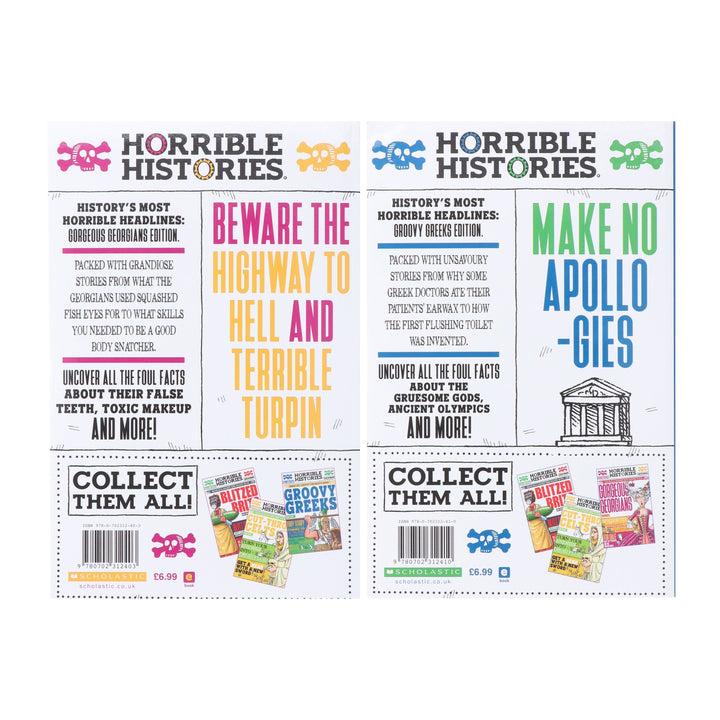 Horrible Histories (Newspaper Edition) by Terry Deary 2 Books Collection Set - Ages 8-12 - Paperback