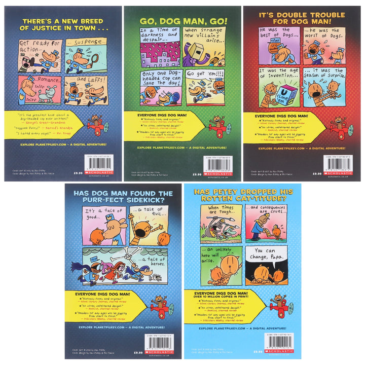 Dog Man by Dav Pilkey: Books 1-5 Collection Set - Ages 6-12 - Paperback