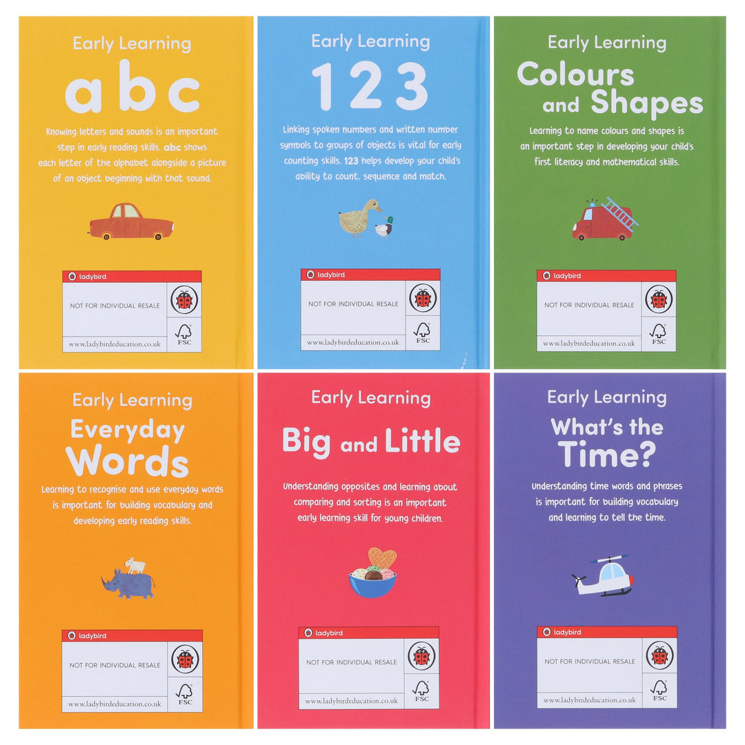 Ladybird Early Learning Library: 6 Books Collection Box Set - Ages 3+ - Hardback