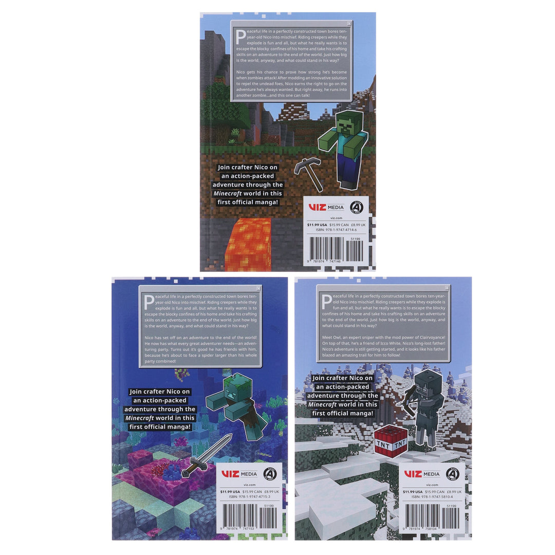 Minecraft: The Manga (Volume 1-3) by Kazuyoshi Seto 3 Books Collection Set - Ages 7-12 - Paperback