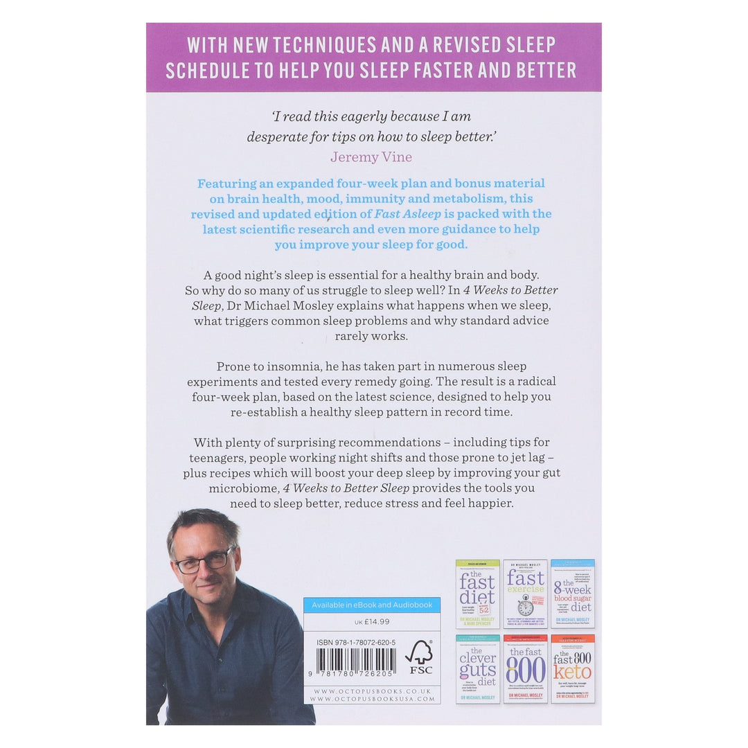 4 Weeks to Better Sleep by Dr Michael Mosley: A Life-Changing Plan For Deep Sleep, Improved Brain Function and Feeling Great - Non Fiction - Paperback