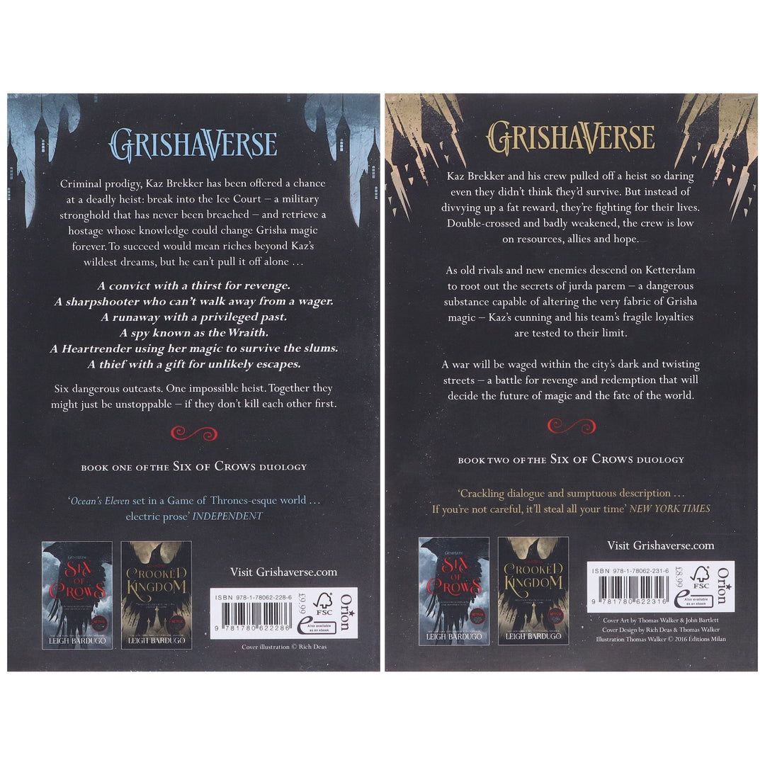 Grishaverse Six of Crows Duology by Leigh Bardugo 2 Books Collection Set - Ages 12-15 - Paperback