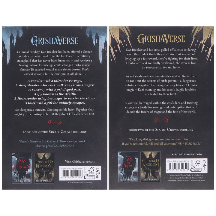 Grishaverse Six of Crows Duology by Leigh Bardugo 2 Books Collection Set - Ages 12-15 - Paperback