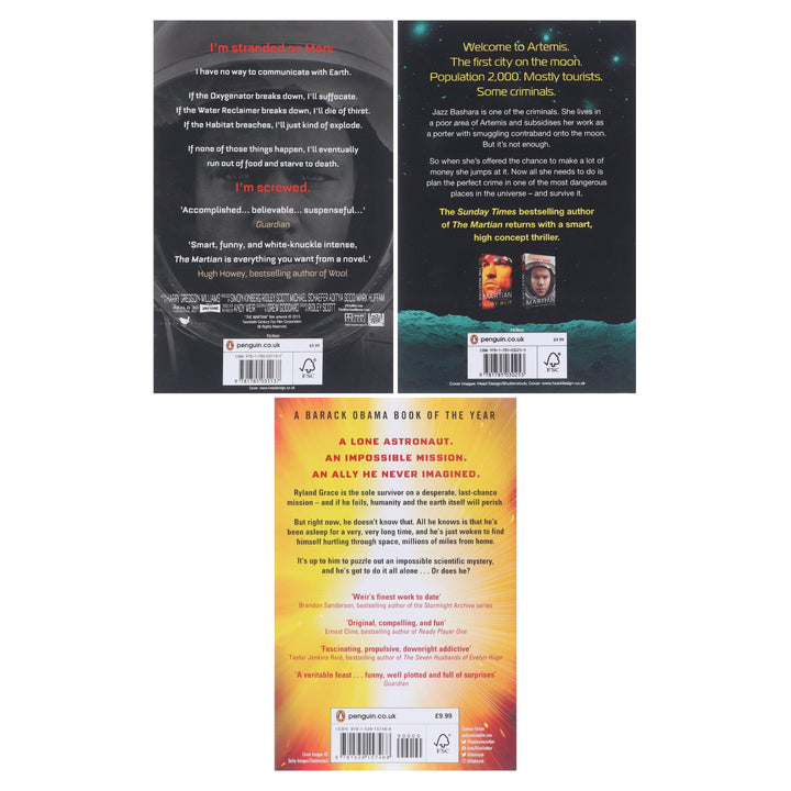 Project Hail Mary, The Martian & Artemis By Andy Weir 3 Books Collection Set - Fiction - Paperback