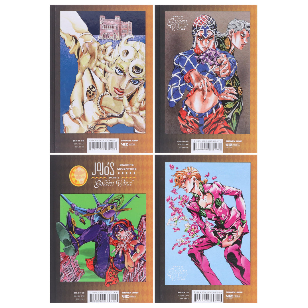 JoJo’s Bizarre Adventure: Part 5 - Golden Wind (Vol. 1-4) by Hirohiko Araki 4 Books Collection Set - Fiction - Hardback