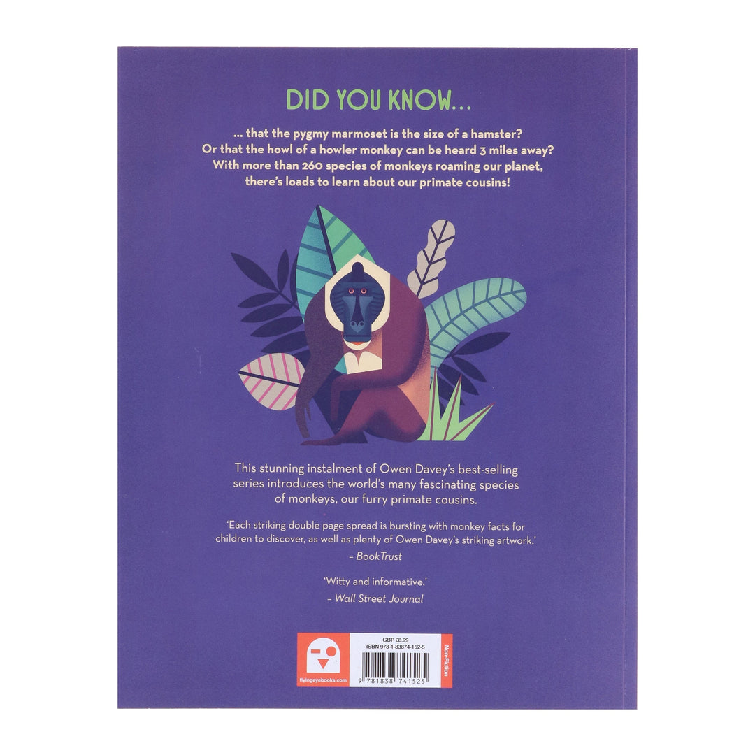 Mad About Monkeys by Owen Davey (About Animals Series) - Ages 7+ - Paperback