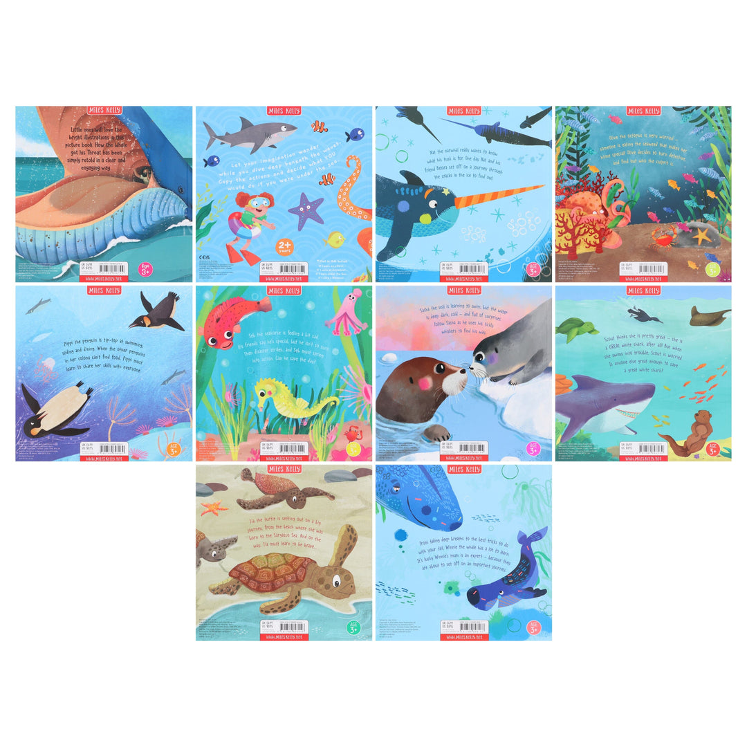 Stories From the Sea: 10 Tales of Wild Animals Beneath the Waves illustrated 10 Books Collection Set - Ages 3+ - Paperback