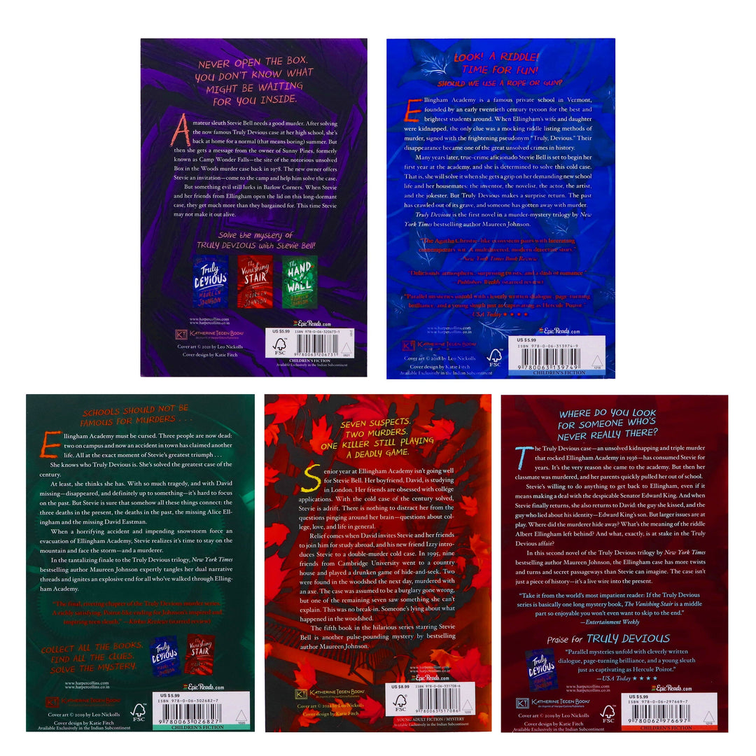 Truly Devious Series by Maureen Johnson Complete 5 Books Collection Set - Fiction - Paperback
