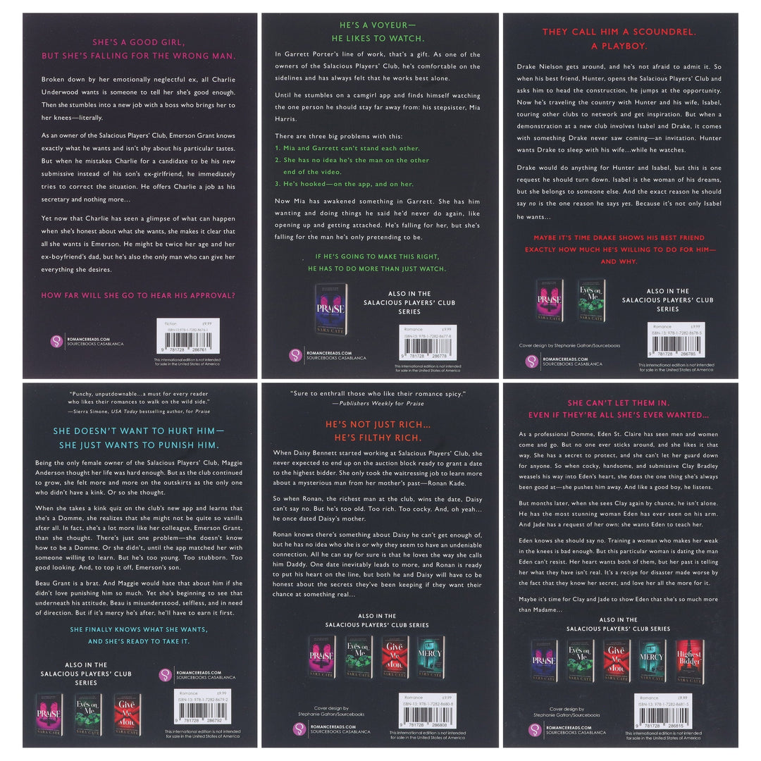 Salacious Players' Club Series By Sara Cate 6 Books Collection Set - Fiction - Paperback