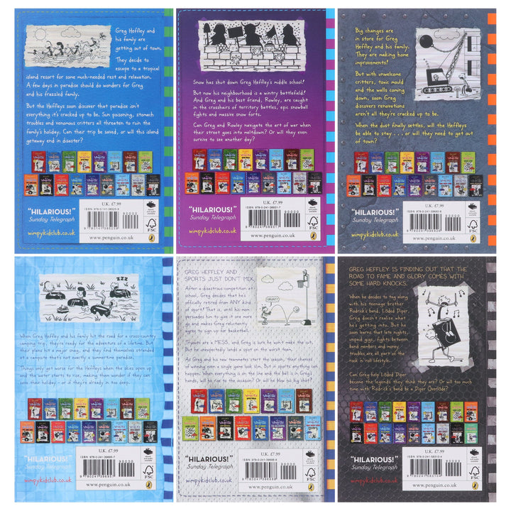 Diary of a Wimpy Kid (Book 12-17) by Jeff Kinney: 6 Books Collection Set - Ages 7+ - Paperback