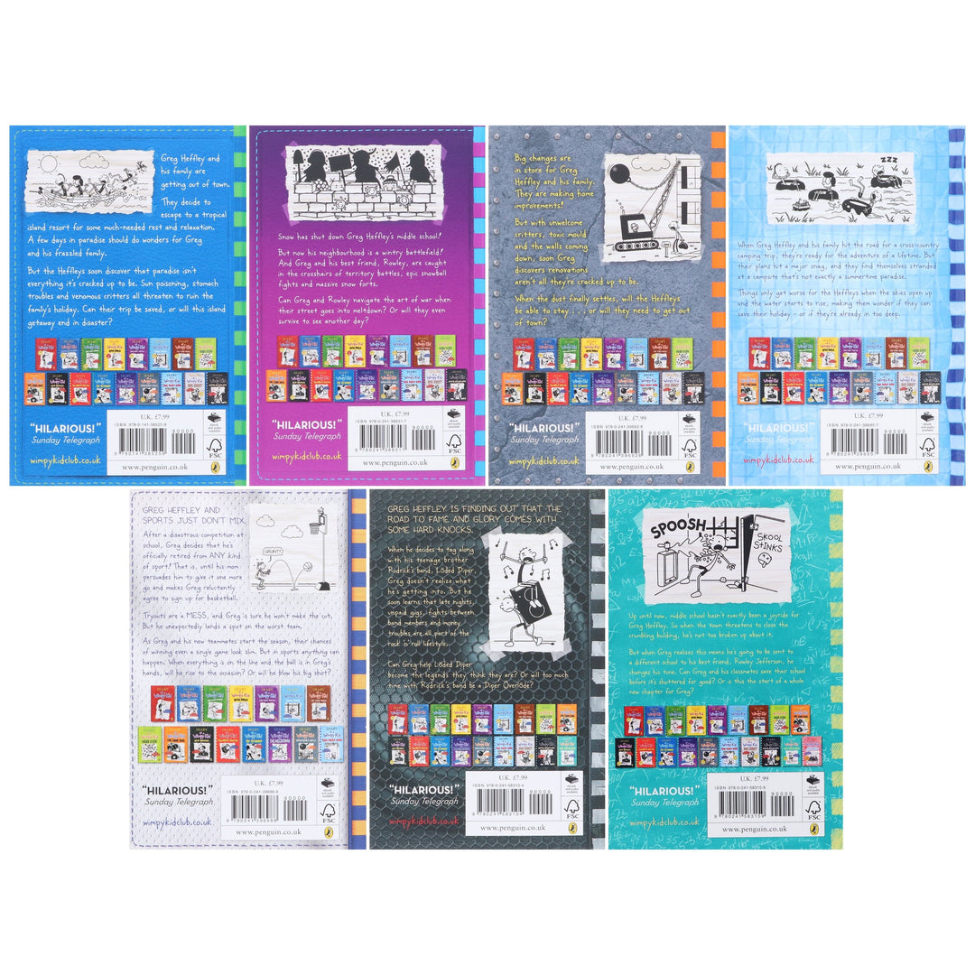 Diary of a Wimpy Kid (Book 12-18) By Jeff Kinney 7 Books Collection Set - Ages 7+ - Paperback