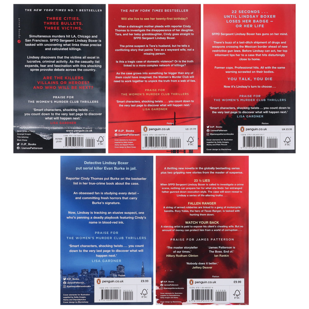 Women's Murder Club Series (Book 20-23 1/2) by James Patterson: 5 Books Collection Set - Fiction - Paperback