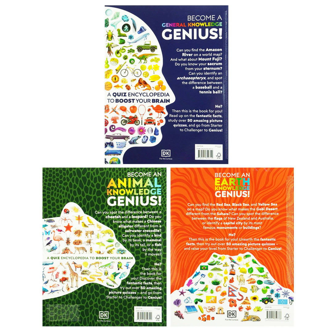A Quiz Encyclopedia to Boost Your Brain General Knowledge Series by DK: 3 Books Collection Set - Ages 9-12 - Paperback