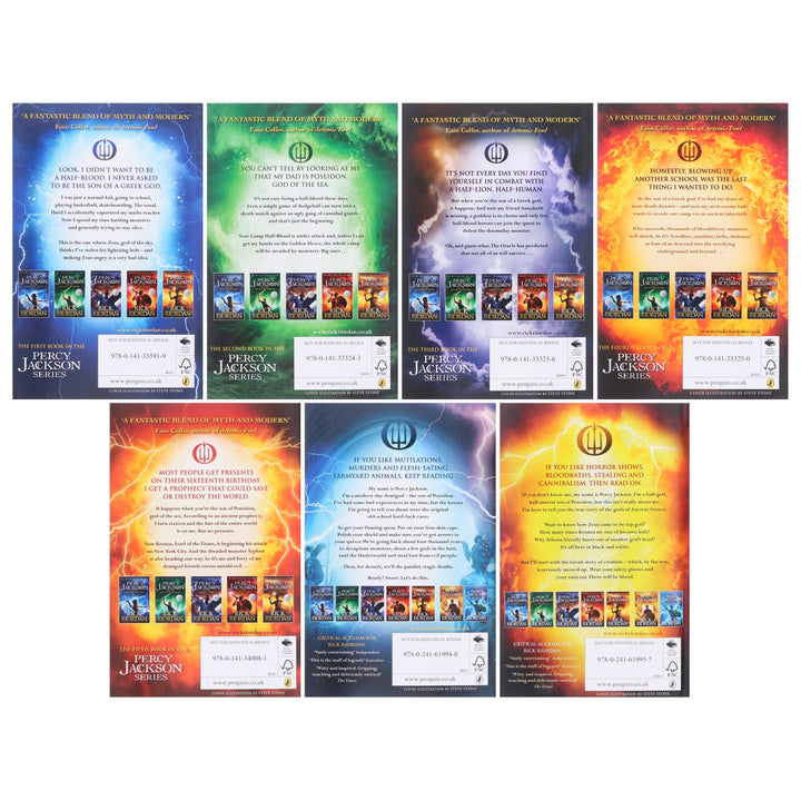 Percy Jackson Collection 7 Books Set By Rick Riordan - Ages 9+ - Paperback