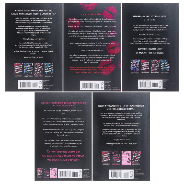 Lancaster Prep Series by Monica Murphy 5 Books Collection Set - Fiction - Paperback